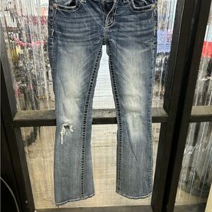 Classic Blue Distressed Women's Jeans